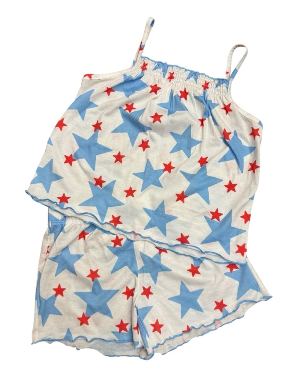 Cat & Jack Girls two-piece pajama set blue red star patter Size Medium (8) NEW